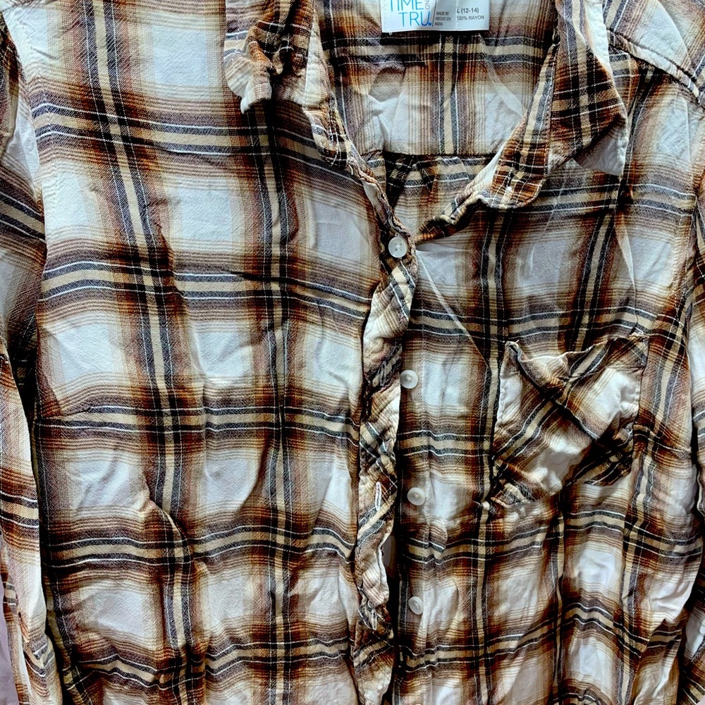 Time and Tru long sleeve shirt, size Large